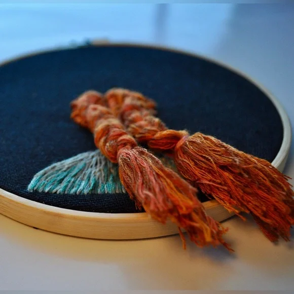 Cottage Folk Girl Braided Hair Cross Stitch Hoop 6x6 - Picture 4 of 6